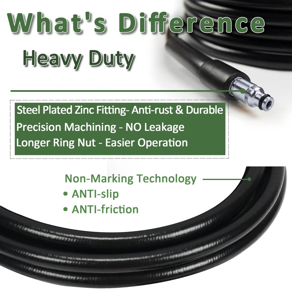 10m High Pressure Washer Hose Car Wash Water Cleaning Hose Extension Hose Cord Pipe for Lavor HAMMER Huter Kohler Sterwins