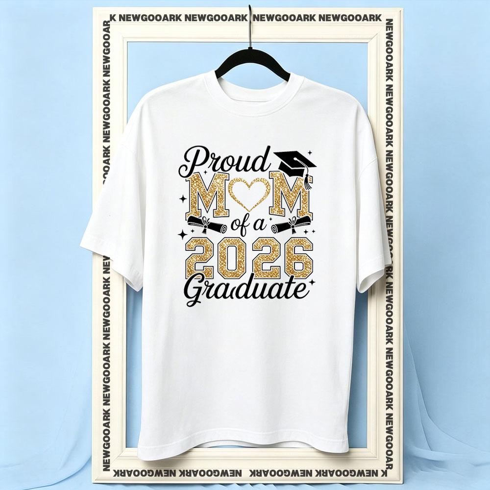 Proud Mom of 2026 Graduate Tshirt Women Unisex Casual Cotton Printed T Shirts Adult Oneck Summer Outdoors Tee Trending