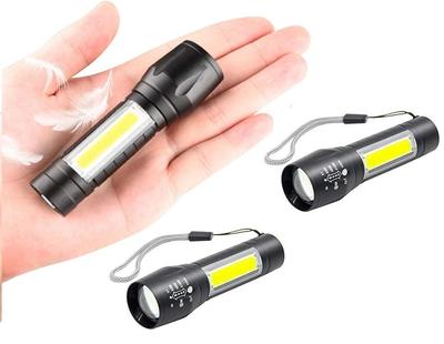 Hliníková zliatina 3 SOS COB Pracovná 500m Ultra 2 hodiny nepretržitého IPX6 Závesný nabíjací kábel súčasťou Balenie 2 bateriek, Ultra-mini veľkosť, Nabíjateľná,