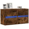 VidaXL Wall-mounted TV Cabinets and LED Lights 2 Pcs Smoked Oak 41x31x45 Cm, Wall-mounted TV Unit, Floating TV Unit, 852280