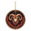 Zodiac Sign Decor 2D Flat Pearl Painting Ornament, Double Sided Theme Hanging Gem Home Ornament Art Craft, Rhinestone Beads Pattern Acrylic