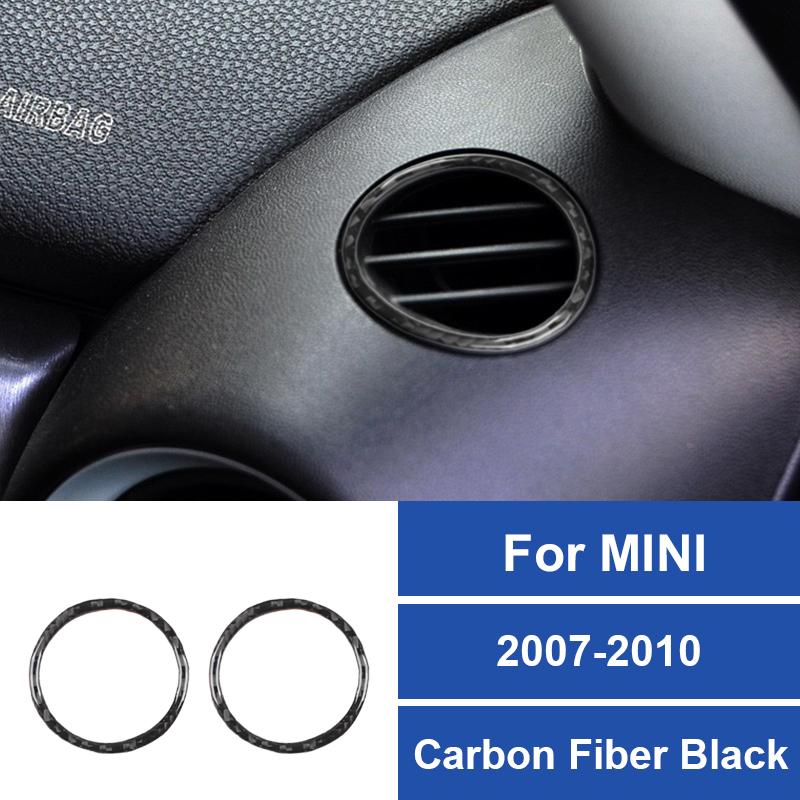 For Mini Cooper Hardtop R56 Clubman R55 Convertible R57 Car Interior Auto Side Air Outlet Defogger Vent Carbon Fiber Stickers
