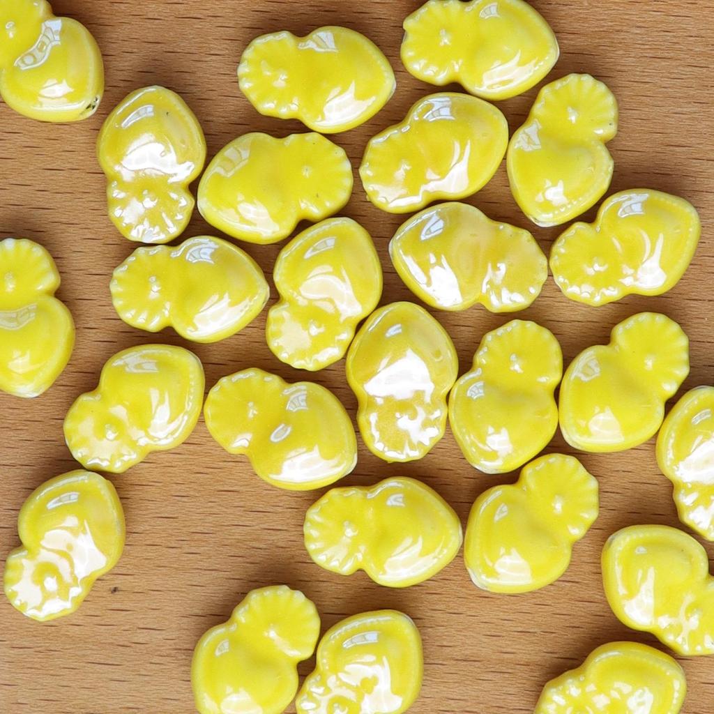 Glazed Ceramic Heart Beads with Vertical Holes for DIY Jewelry and Crafts