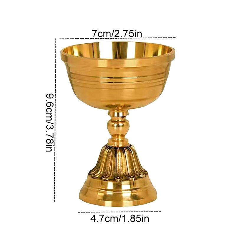 

1 шт. Масляная лампа на высокой ножке Золотое украшение Медная лампа Чанмин для буддийского подсвечника 2 размера