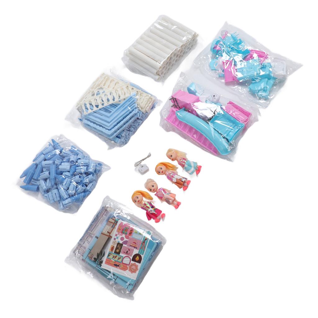 Princess Castle Building Toy Improve Creativity Imagination 4 Floors 14 Rooms Girls Castle DIY Set