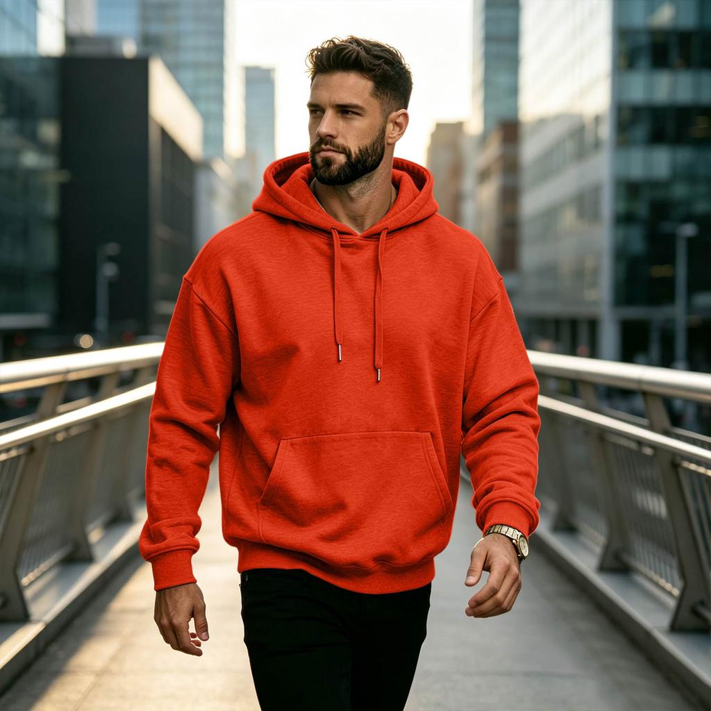 Men's Long Sleeve Hooded Sweatshirt Casual Pullover
