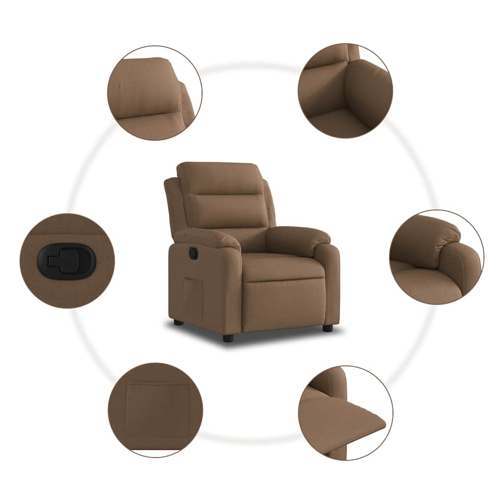 Relaxation Chair Brown Fabric