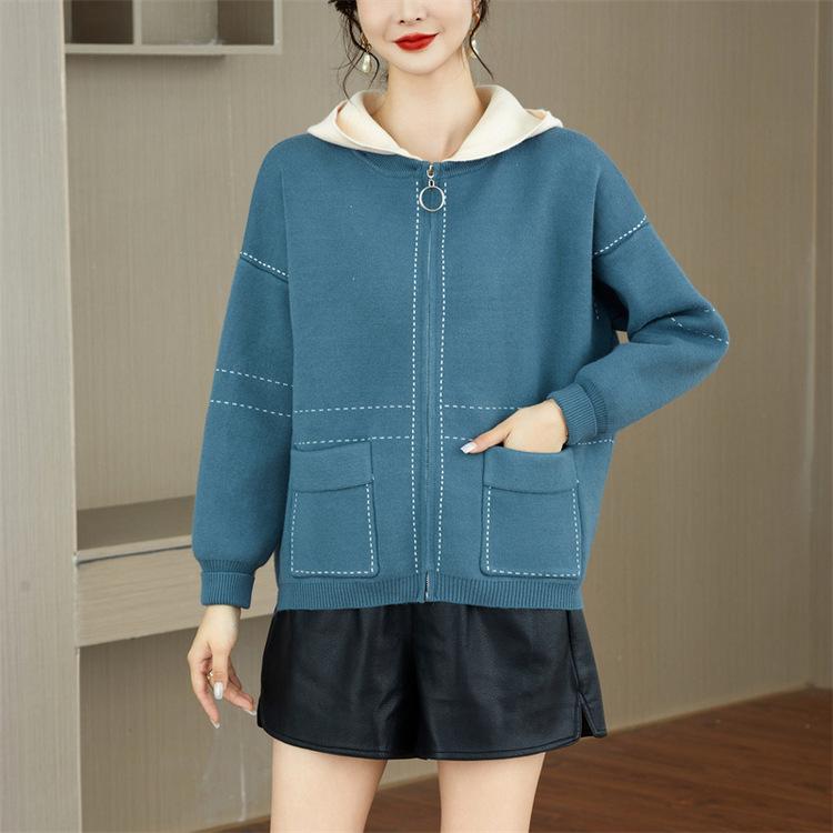 Middle-aged and Elderly Women Knitted Sweater Cardigan Mother Spring and Autumn Coat Fashionable Red Zodiac Year Top Clothes New Year Outfit