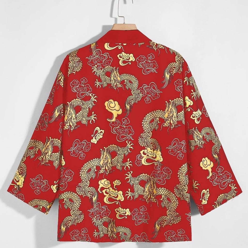 Harajuku Kimono Streetwear moda samuraj Cosplay japońska męska męska kimono Yukata tradycyjna szata