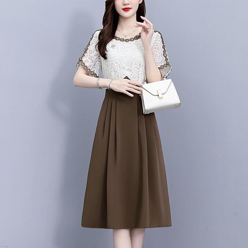 

Элегантное летнее облегающее платье-двойка для модных мам L