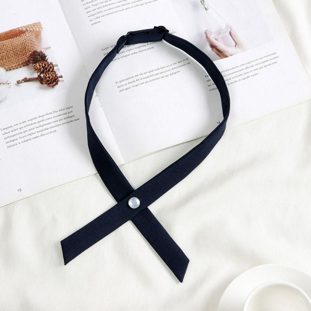 Fine Texture Cross Tie Shirt Removable Design JK Uniform Decor Bow Tie Accessories For Girls