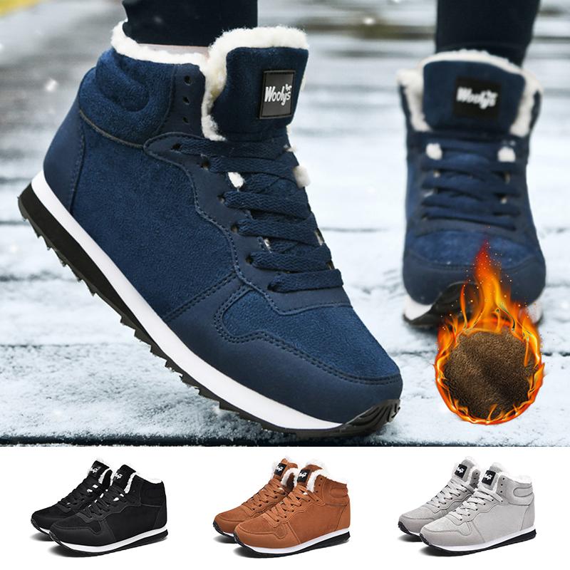 

Зимние зимние ботинки для мужчин и женщин, сохраняющие тепло, хлопковая обувь, уличная походная обувь, плюшевые теплые высокие ботильоны, мужские кроссовки