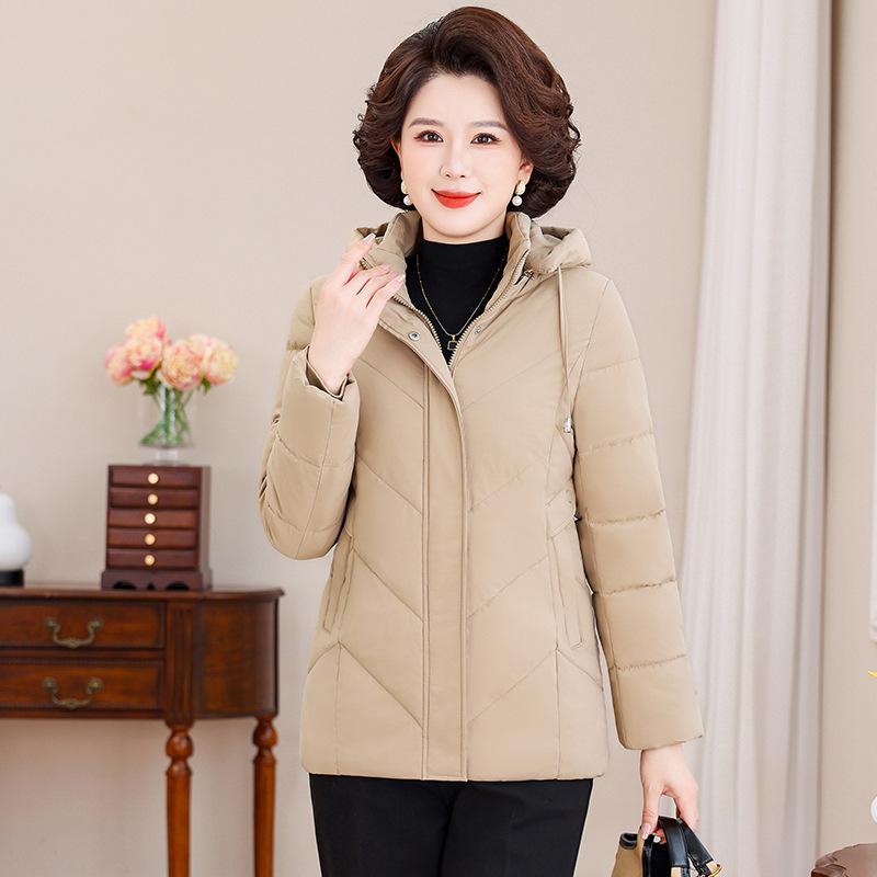 Jachetă din Bumbac cu Glugă pentru Femei Scurtă Nouă Mărime Mare Toamnă și Iarnă Mamă Caldă Largă Jachetă din Bumbac