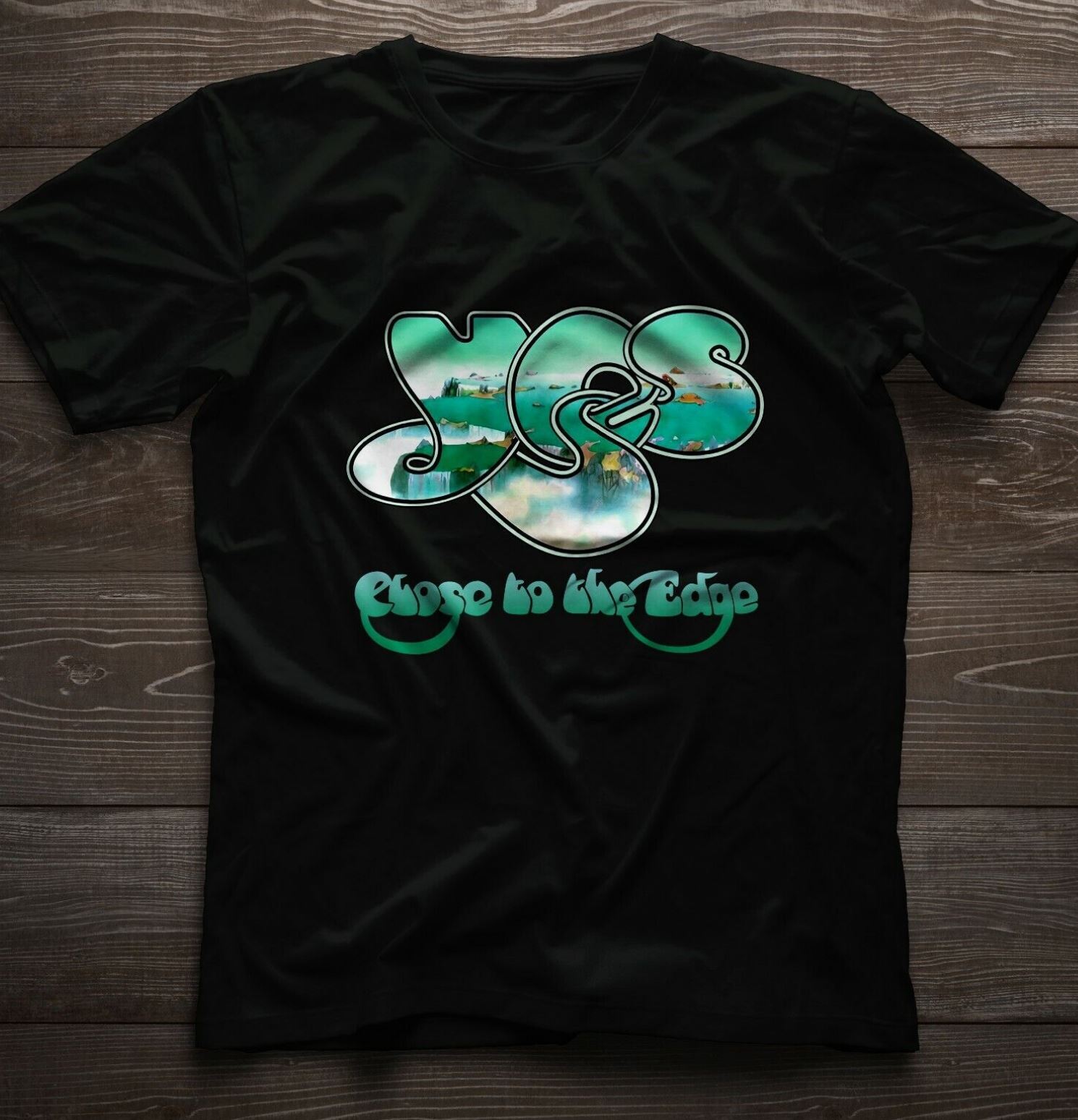 26 Yes Band Close To The Edge Album Logo Black T-Shirt Unisex T-Shirt L