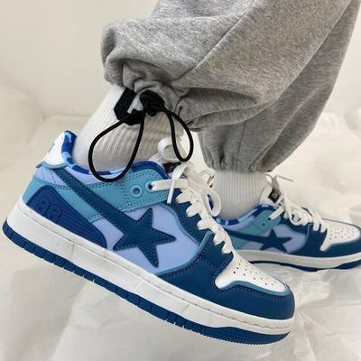 Kontrastfarbe Meteor Trainingsschuhe Frühling Neue Ins Style Student Trendy Skateboard Schuhe Blau Stern Muster Sneakers Damen