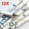 12 Pcs Chinese Elegant Porcelain Orchid Printed Butterfly Flower Pen Writing Gel Signature Pen