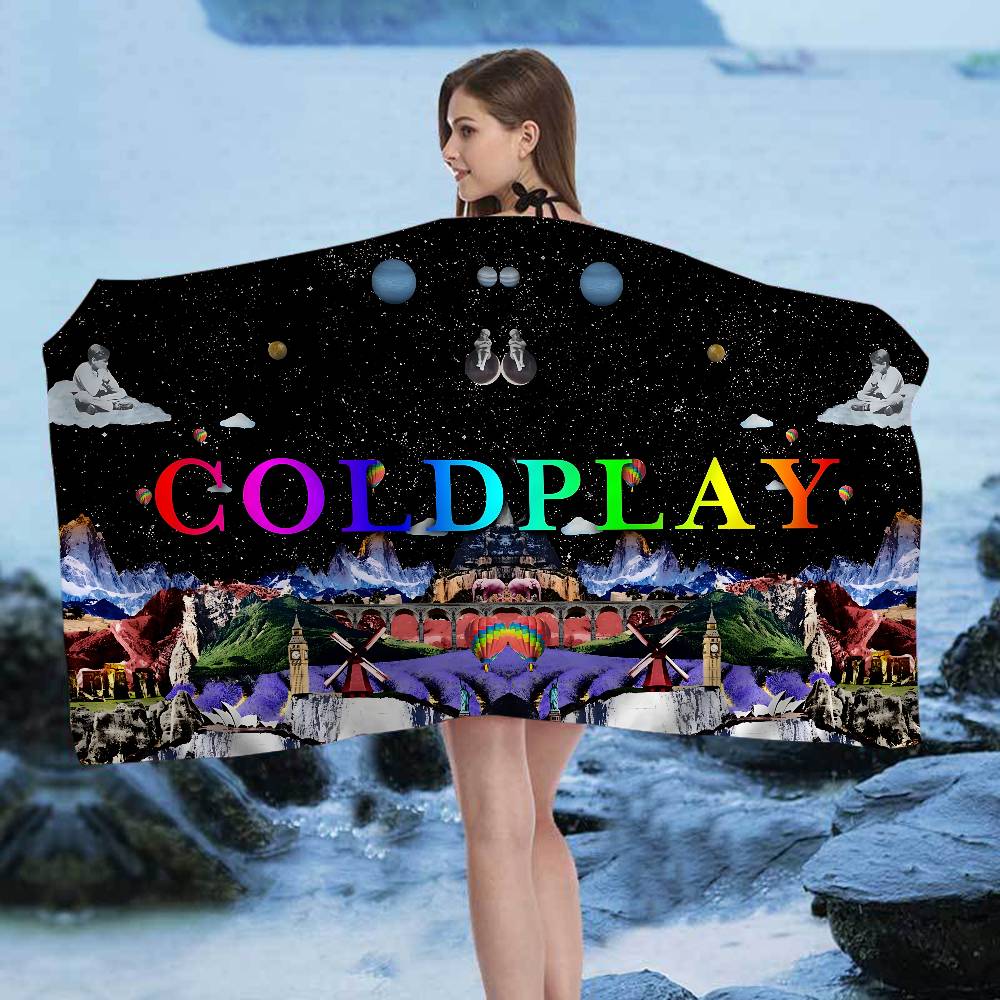 Classic Pop Rock Band C-Coldplay Bath Towel Microfiber Soft Water Absorbing Breathable For Girl Kids Cartoon Beach Towel
