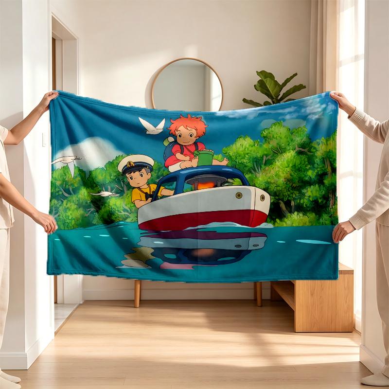Ponyo (32) Flaneldecke ein weicher Akzent für Schlafzimmer und Wohnzimmer und ein gemütliches Zuhause-Geschenk