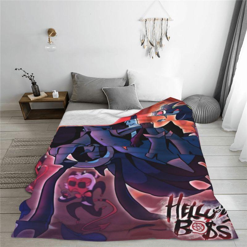 Custom Helluva Boss Cartoon Animation Tv Movie Blanket Soft Fleece Spring Warm Flannel Throw Blankets Sofa Outdoor Bedding Quilt