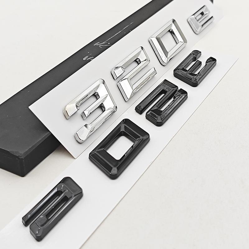 3D ABS Chrome Car Letters Logo 320e Rear Trunk Badge Emblem Sticker For BMW 3 Series EV 320e Auto Tail Marking Accessories