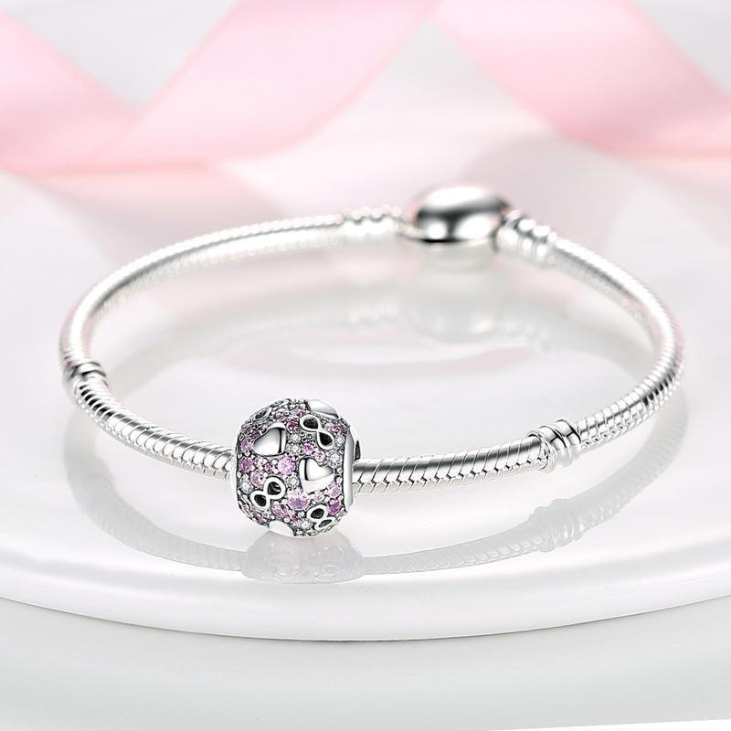 S925 silber bunte liebe clip perlenschnur DIY armband halskette