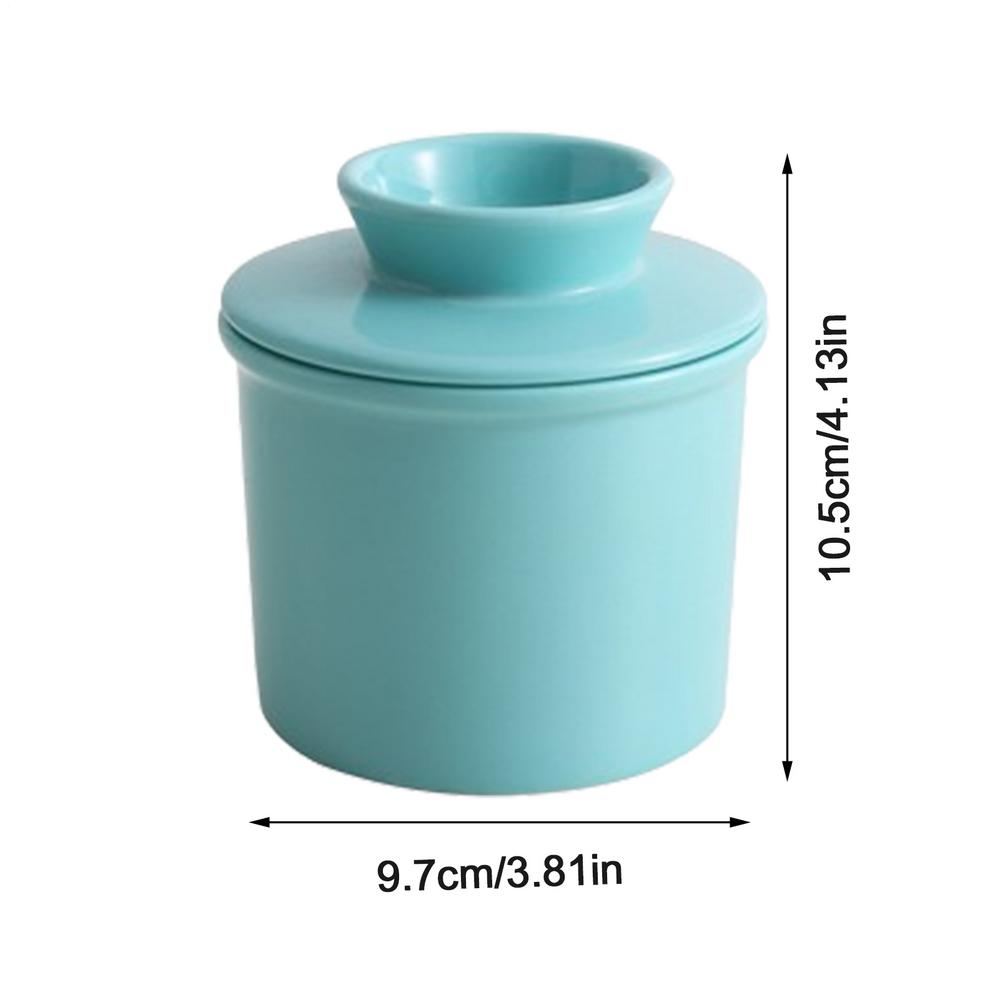 butter jar with lid Ceramic Butter Dish Handmade Big Capacity Butter Keeper Household use Cylindrical cheese butter Sealed can