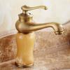 Rose Gold Luxury Bathroom Basin Faucet Single Handle Vanity Sink Mixer water Taps Brass Natural Jade Basin Sink Faucet Chrome