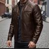 New spring and autumn men's stand-up collar PU leather jacket locomotive jacket slim casual jacket trendy leather jacket
