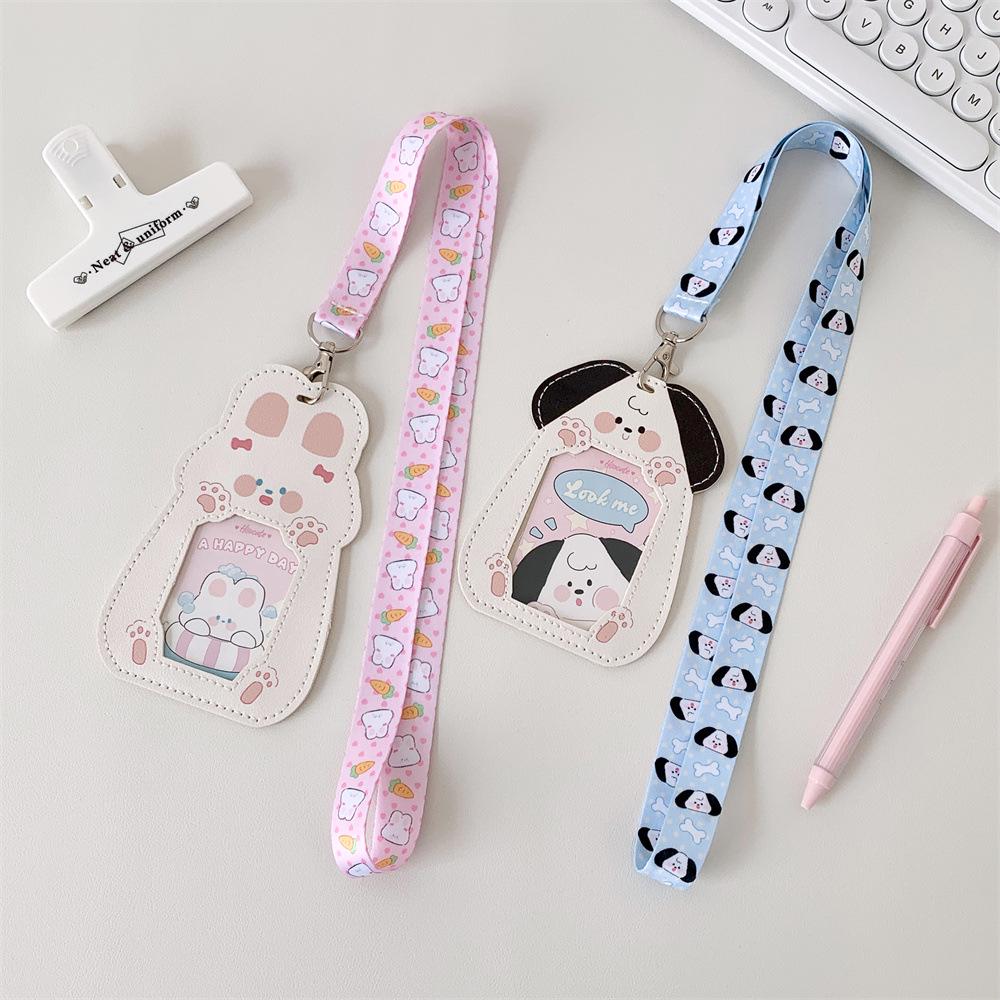 Adorable PU Card Holder Lanyard for IDs, Student Meal Cards, and Bus Passes