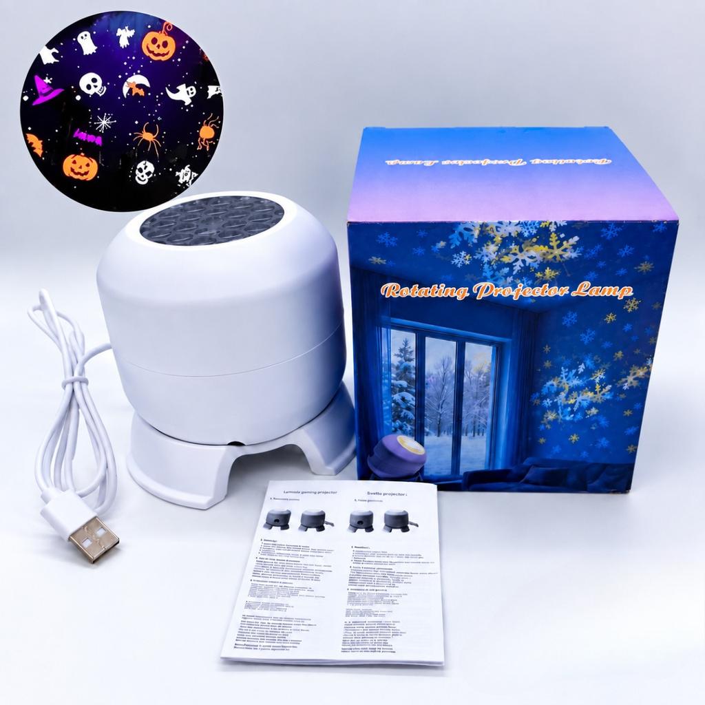 1Pc LED Dynamic Starry Sky Projection Light Ocean Gypsy Atmosphere Light, Children's Bedroom Christmas Snowflake Night Light