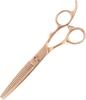 DEEDS GTZ 630R Pink Gold Titanium Thinning Thinning Professional Hairdresser Scissors, 30-tooth R-Blade (10-15% Rate), Hairdresser,