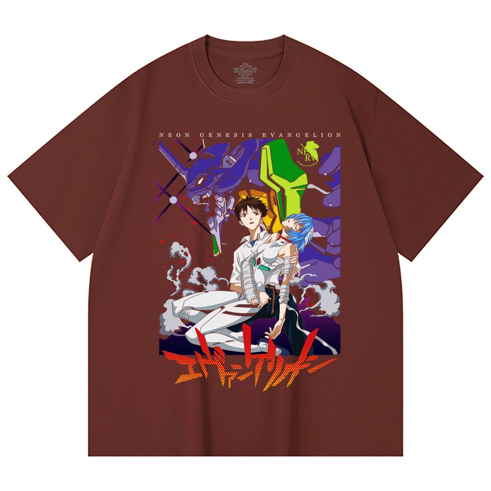 230 g/m² 100 % Baumwolle Evangelion V1 Druck Unisex Schweres Baumwoll-T-Shirt