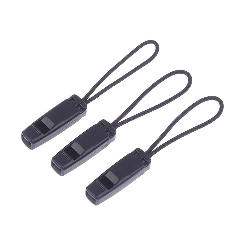3Pcs Multifunctional Outdoor Survival Whistle Zipper Head Diy Sewing Accessories Wild Field Emergency Signal Cord Pullers