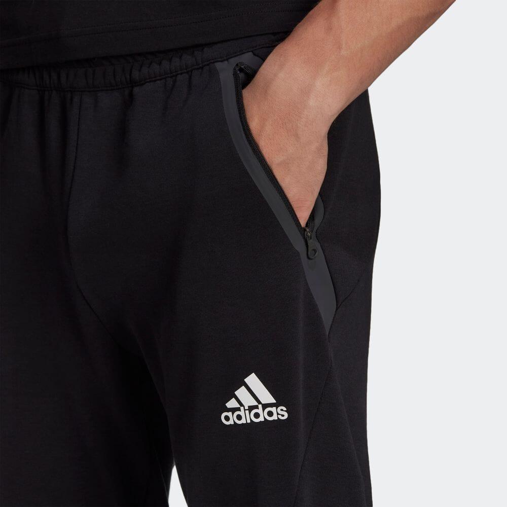 adidas Casual Spliced Solid Color Drawstring Logo Joggers Men Bottoms Black HE5038