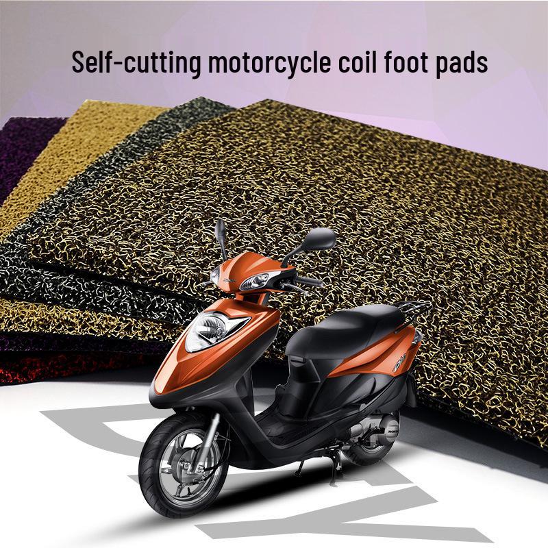 Adjustable Motorcycle Universal Coil Foot Pad Doormat - Cuttable PVC Mat for Entrance & Doorway