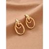 1pair Fashionable Multi-Turn Knotted Design Stud Earrings For Women, Double Hoop Studs, Statement Dangling Earrings, Unique Earrings