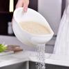 Rice Sieve Plastic Colander Strainer Basket with Ergonomic Handles Fine-mesh for Efficient Rice Rinsing Sink Draining White