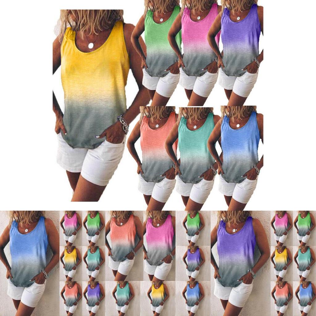Stylish Women Sleeveless Gradient Vest Tank Top Perfect For Casual Summer Outings