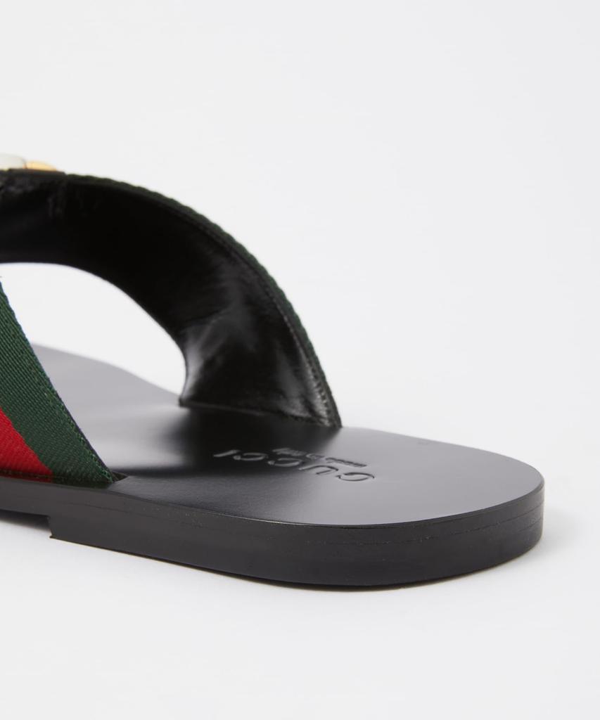 Gucci Web Size cm 630307 Men's Sandals, Beige/Ebony, 28.0 (Product Code H9020)