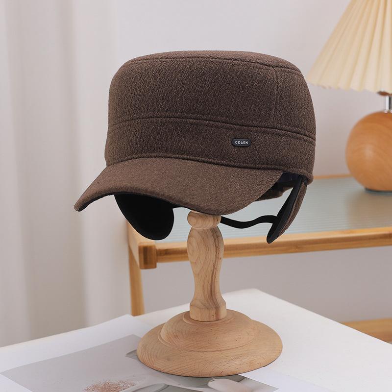 Hat Men's Winter Plus Velvet Thick Flat Top Hat Outdoor Cold Protection Fashionable Ear Protection Duck Tongue Warm Cotton Hat