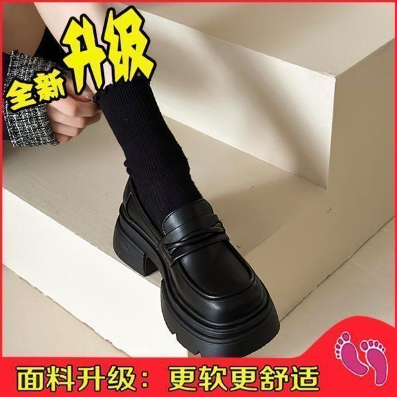 

Черные туфли на платформе из маленькой кожи женские осенние новые универсальные ретро женские одинарные туфли Мэри Джейн 40