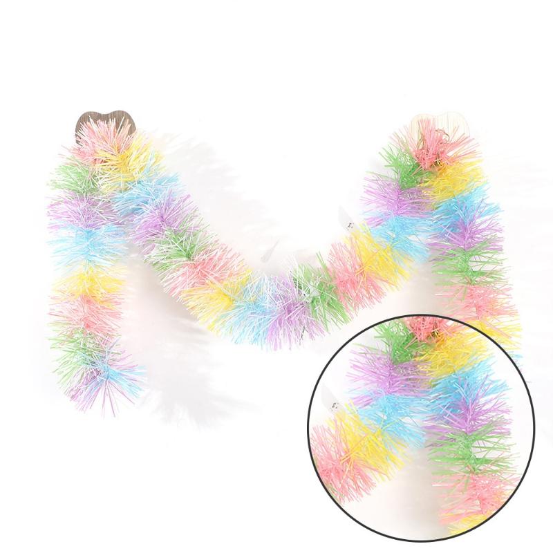 2M Weihnachtsdekoration Farbband Weihnachtsbaumspitze Ornamente Rosa Und Bunt Neujahr 2026 DIY Party Deko Zubehör