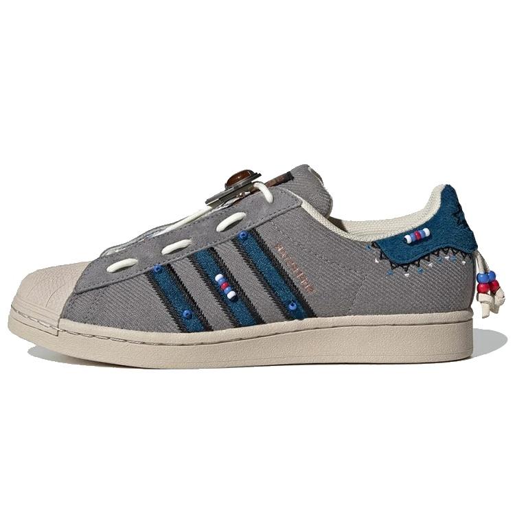 adidas originals Superstar Shoes Grey Blue Red Men s S29064 EU 36