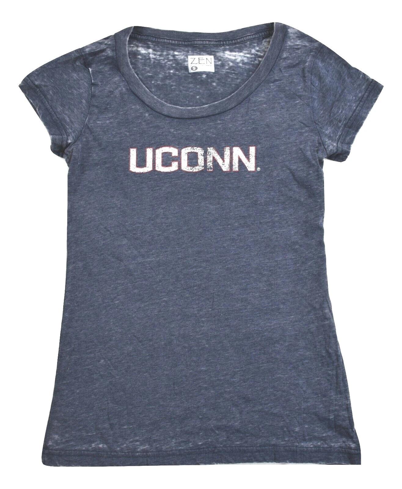 Zen By J. America Womens Uconn Huskies Semi-Burnout Shirt New Large S