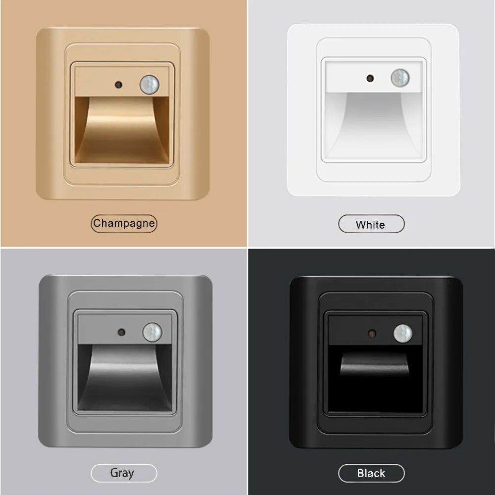 

2 Вт Ночник Интеллектуальная лампа PIR Датчик движения Датчик Светодиодный светильник для лестницы Встраиваемый светильник для лестницы Настенный светильник для кухни, фойе