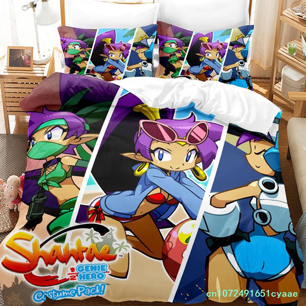 Shantae Half-Genie Hero Bedding Set Single Twin Full Queen King Size Bed Set Adult Kid Bedroom Duvetcover Sets Anime Game