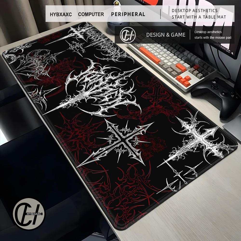 Hybxaxc Mouse Pad Xxl Gaming Accessories Office Gamer Keyboard Mat Nonslip Laptop Large Rubber Cyber Goth Aesthetic Mousepad