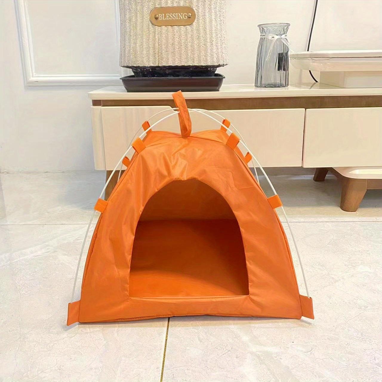 

Складная палатка для домашних животных с ковриком — идеально подходит для путешествий на открытом воздухе и кемпинга — идеально подходит для кошек и собак Tent + Mat оранжевый