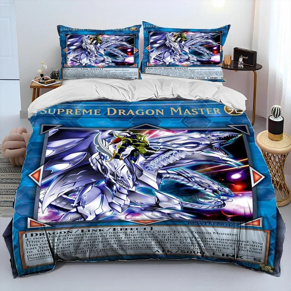 Set Biancheria da Letto Piumone Anime 3D Yu-Gi-Oh CARTA MOSTRO, Copripiumino Set Letto Copripiumino Federa, Set Biancheria da Letto Matrimoniale King Size Ragazzi