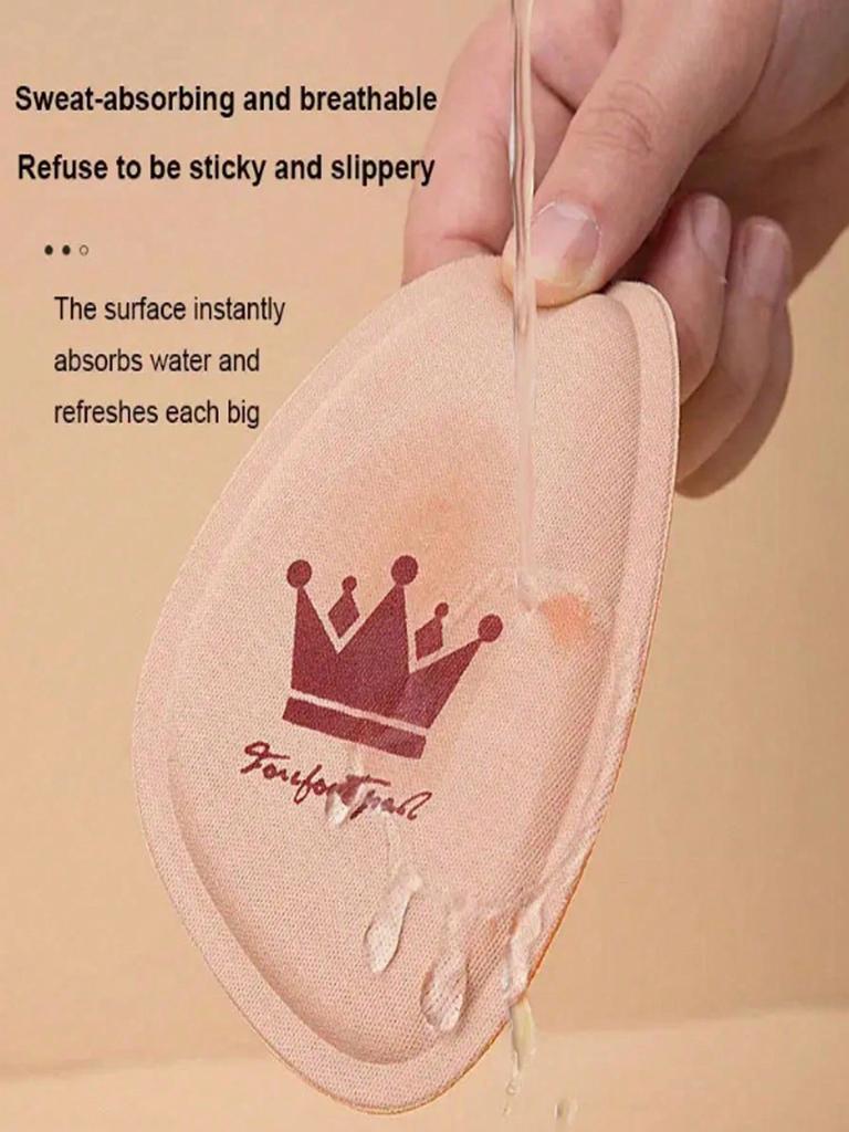 1pair Women's Half Size Shoe Inserts, Anti-Slip Breathable Sweat-Absorbing Foot Pads